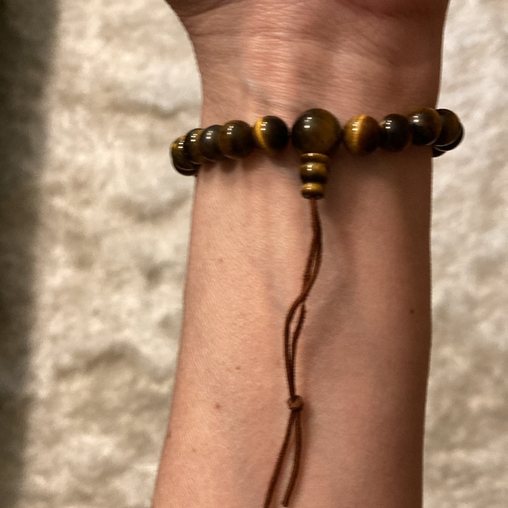 Tigers Eye Adjustable Bracelet Nature Inspired Bohemian Strength Protection - Picture 4 of 6